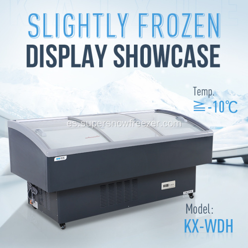 Refrigerador de congelador de pantalla fresca comercial de puerta de vidrio curvado